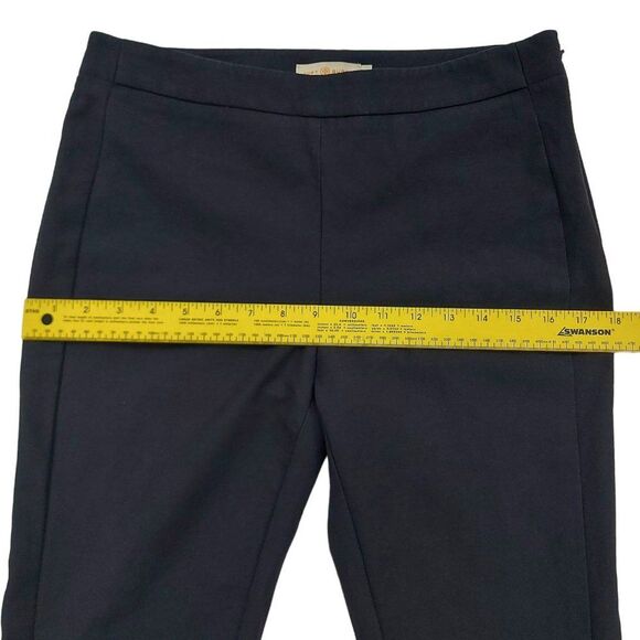 Tory Burch Trouser Pants Womens 6 Navy Flat Front Slim Straight Stretch Side Zip - Picture 10 of 14